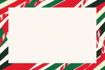 Festive candy cane frame illustration on white background