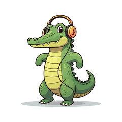 Cute Crocodile Waving Hand Cartoon Vector Icon Illustration. Animal Nature Icon Concept Isolated