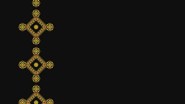 Ukrainian pattern. Ukrainian embroidery. Dark background and yellow pattern