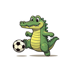 Cute Crocodile Waving Hand Cartoon Vector Icon Illustration. Animal Nature Icon Concept Isolated