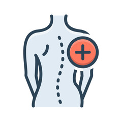Vector color illustration icon for Scoliosis