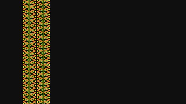 Ukrainian pattern. Ukrainian embroidery. Dark background and yellow pattern