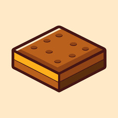 vector illustration of brownie square