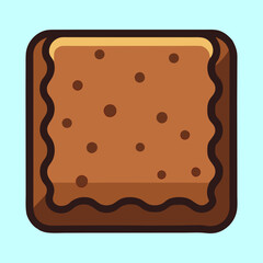 vector illustration of brownie square