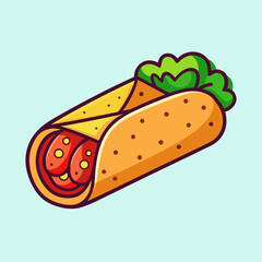 vector illustration of burrito