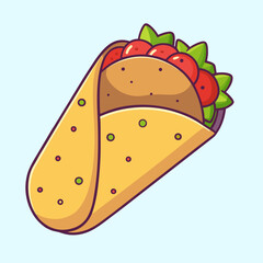 vector illustration of burrito