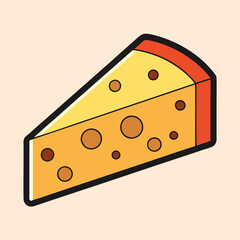 vector illustration of cheese wedge