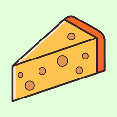 vector illustration of cheese wedge