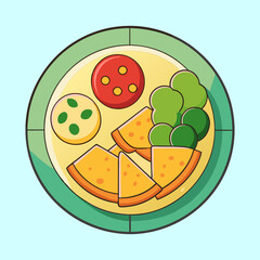 vector illustration of cheese platter