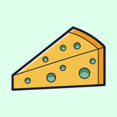 vector illustration of cheese wedge