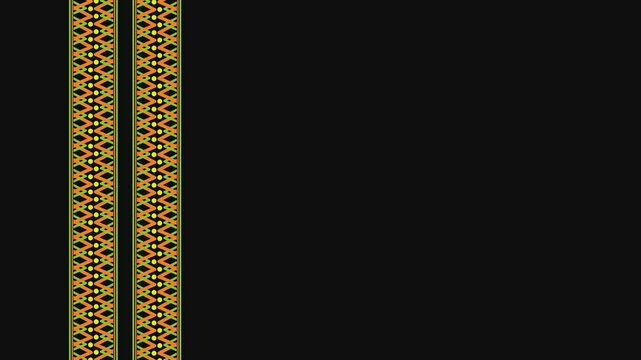 Ukrainian pattern. Ukrainian embroidery. Dark background and yellow pattern