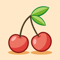 vector illustration of cherries