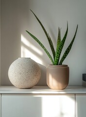 Modern ceramic vase and plant pot