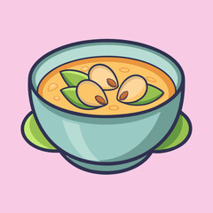 vector illustration of a clam chowder