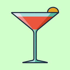 vector illustration of a cocktail glass