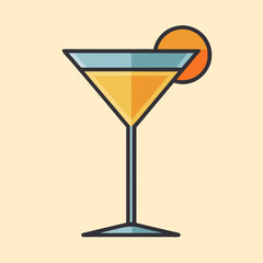 vector illustration of a cocktail glass