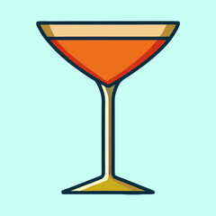 vector illustration of a cocktail glass