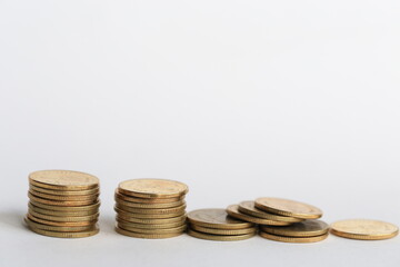 coins on white background