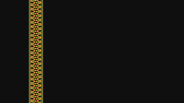 Ukrainian pattern. Ukrainian embroidery. Dark background and yellow pattern