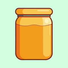 Stylized Jar of Golden Honey with Rounded Edges and a Warm Hue