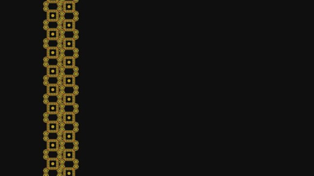 Ukrainian pattern. Ukrainian embroidery. Dark background and yellow pattern
