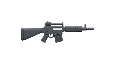 Rifle Single Object Isolated on White Background