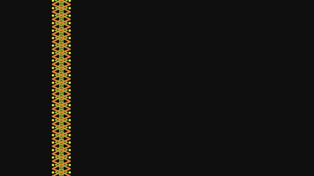 Ukrainian pattern. Ukrainian embroidery. Dark background and yellow pattern