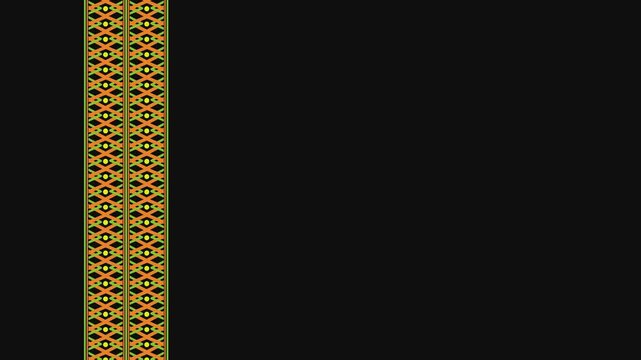 Ukrainian pattern. Ukrainian embroidery. Dark background and yellow pattern