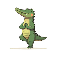 Cute Crocodile Waving Hand Cartoon Vector Icon Illustration. Animal Nature Icon Concept Isolated