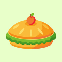 Delicious homemade apple pie with lattice crust and charming apple garnish