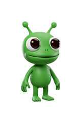 愛らしい緑の宇宙人 鮮やか描写 3Dモデル