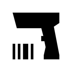 Abstract black and white composition featuring vertical bars and geometric shapes creating a modern design