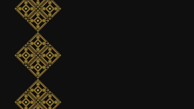 Ukrainian pattern. Ukrainian embroidery. Dark background and yellow pattern