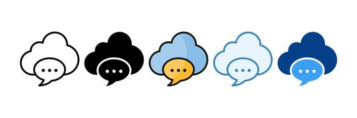 Cloud Messaging  Icon Set Multiple Style Collection