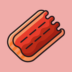 vector illustration of a bbq ribs