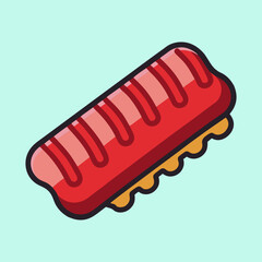 vector illustration of a bbq ribs