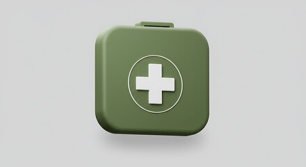 Fototapeta premium First Aid Kit with White Cross Symbol