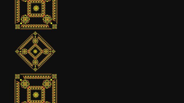 Ukrainian pattern. Ukrainian embroidery. Dark background and yellow pattern