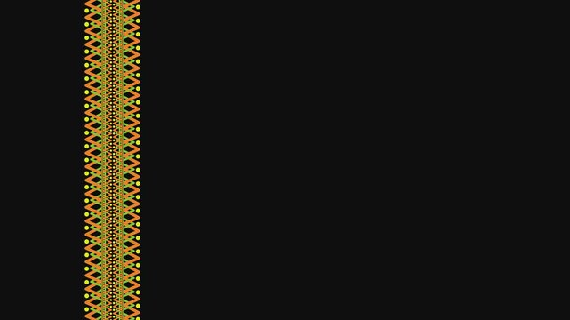 Ukrainian pattern. Ukrainian embroidery. Dark background and yellow pattern