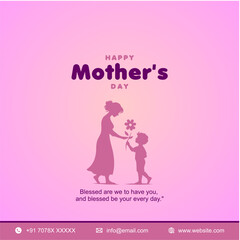 Happy Mothers Day Social Media Post Design for Creative Greetings

