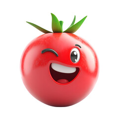 Happy Red Tomato: Cartoon Vegetable Illustration for Food Blogs and Recipes transparent background