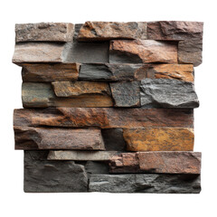 Obraz premium Textured stone wall with varied colors and patterns. transparent background