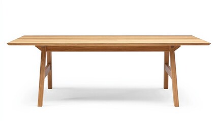 Fototapeta premium Sleek Scandinavian wooden dining table with light wood tones and a minimalist design