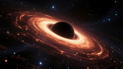 Rotating Black Hole with Fiery Accretion Disk – Deep Space Phenomenon
