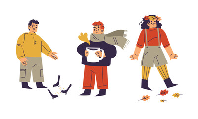 Autumn Fun Friends Enjoying a Variety of Outdoor Activities Together in the Season