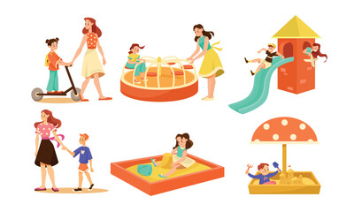 Playful Moments and Joyful Activities Kids Happily Enjoying Fun Activities with Caregivers