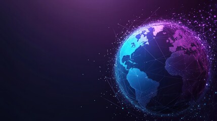 Naklejka premium A digital globe with vibrant colors representing connectivity and technology.