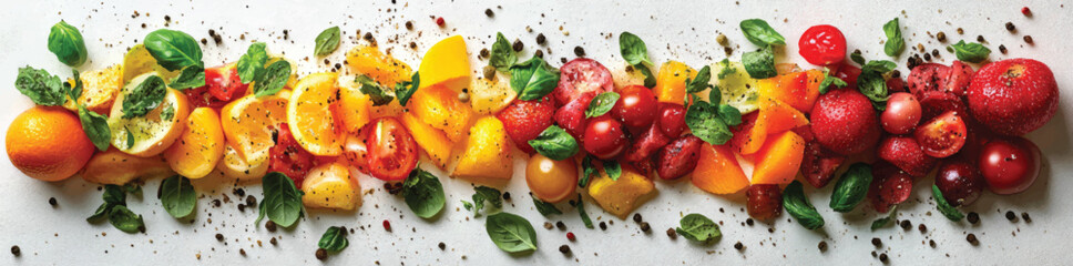  Natural Rainbow from Fresh Produce and Eggs.