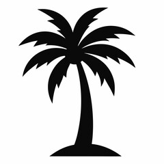 Coconut Tree silhouette icon on white background