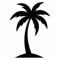 Coconut Tree silhouette icon on white background
